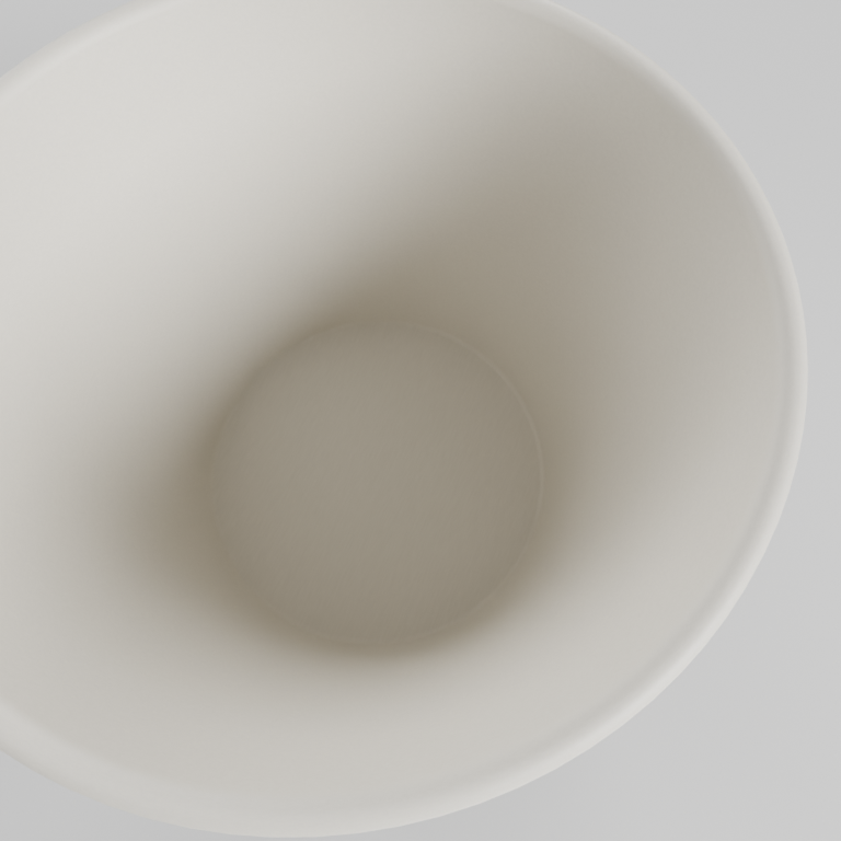 High angle view showing the planter's open cavity and rim